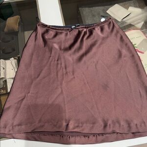 Zara Satin A-Line Skirt in Deep Mauve